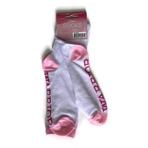 ampro breast cancer awareness warrior ribbon knee socks white pink 1 pair OSFM